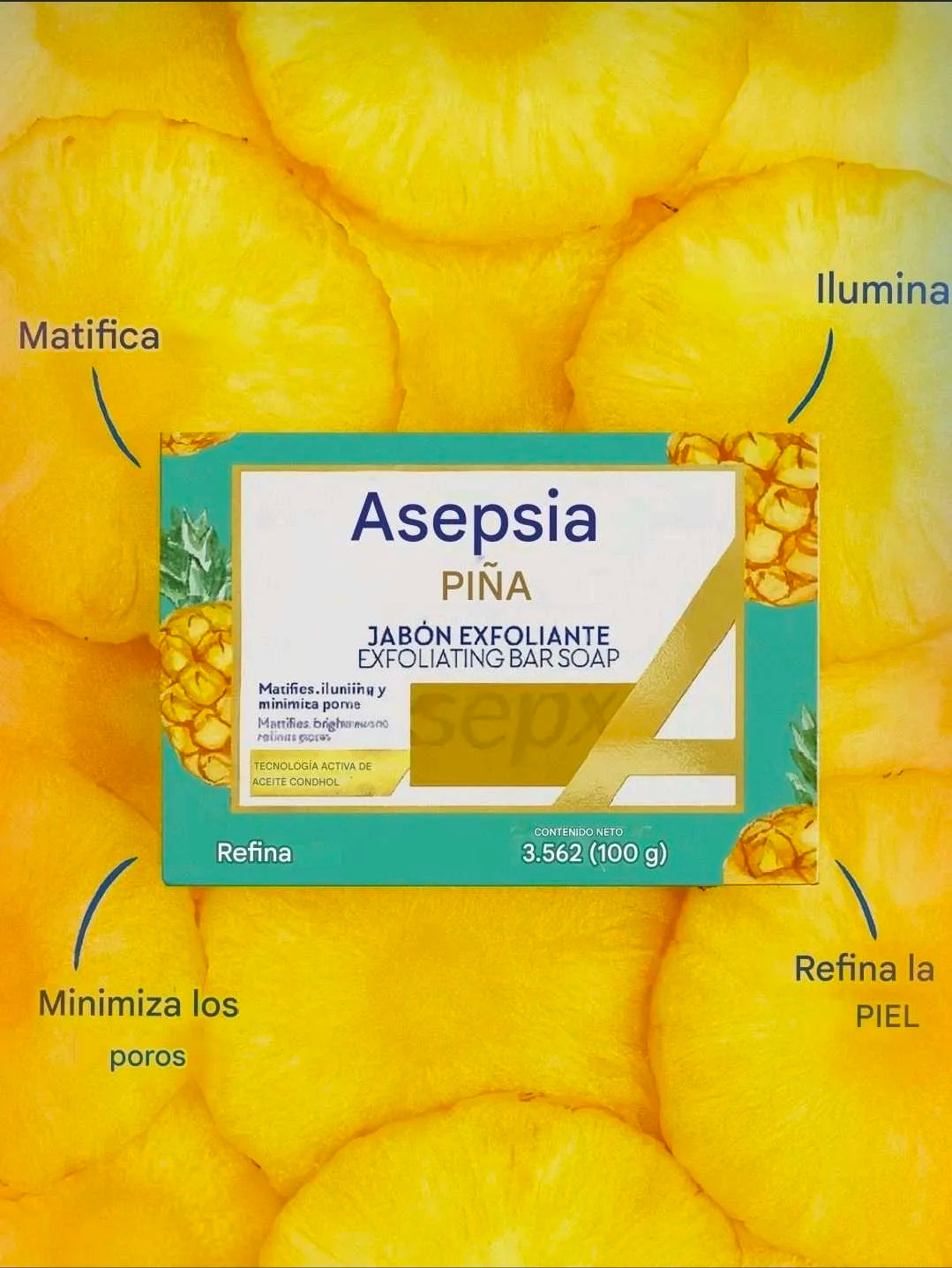 ASEPXIA - Jabón Exfoliante de Piña