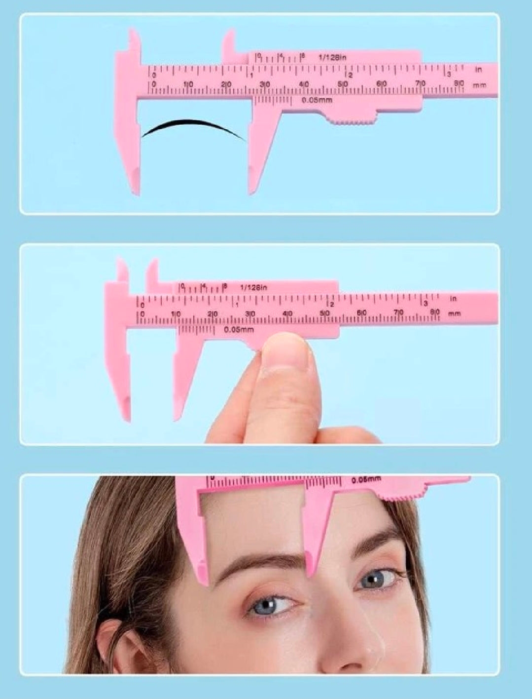 Set Completo para Cejas - Regla, Delineador, Cepillo y Perfilador