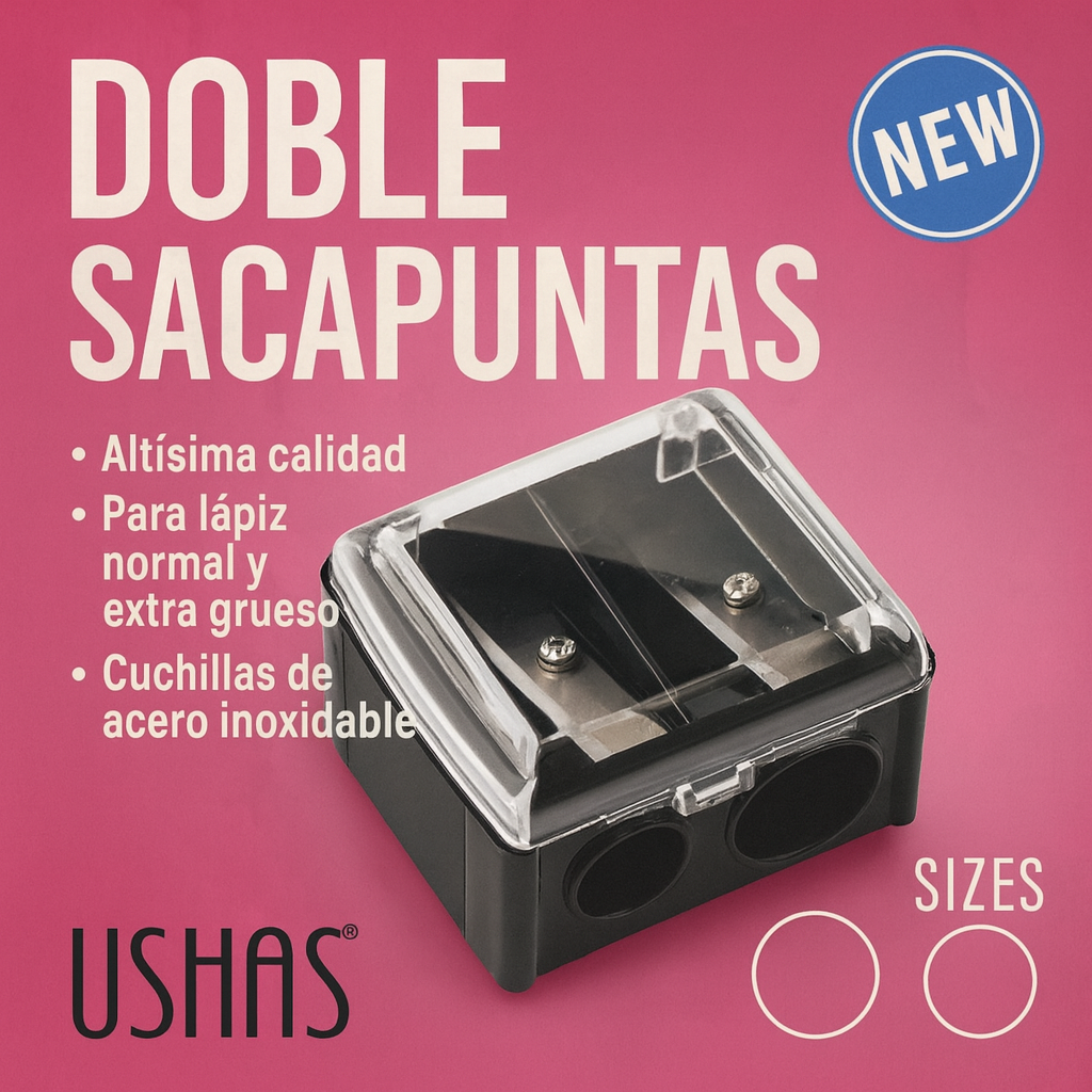 USHAS - Sacapuntas Doble para lápiz delineador