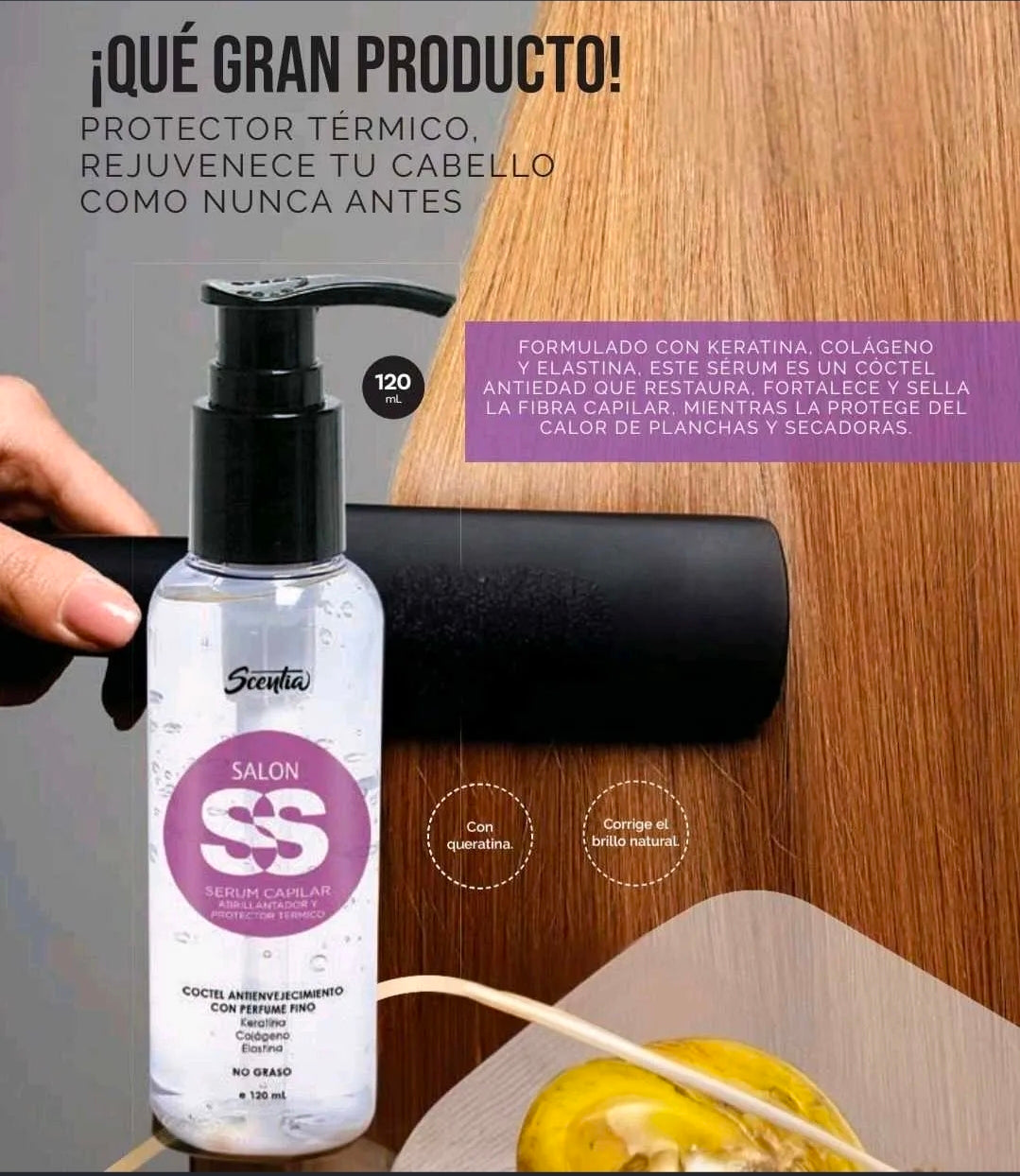 Serúm Capilar y Protector Térmico con Keratina