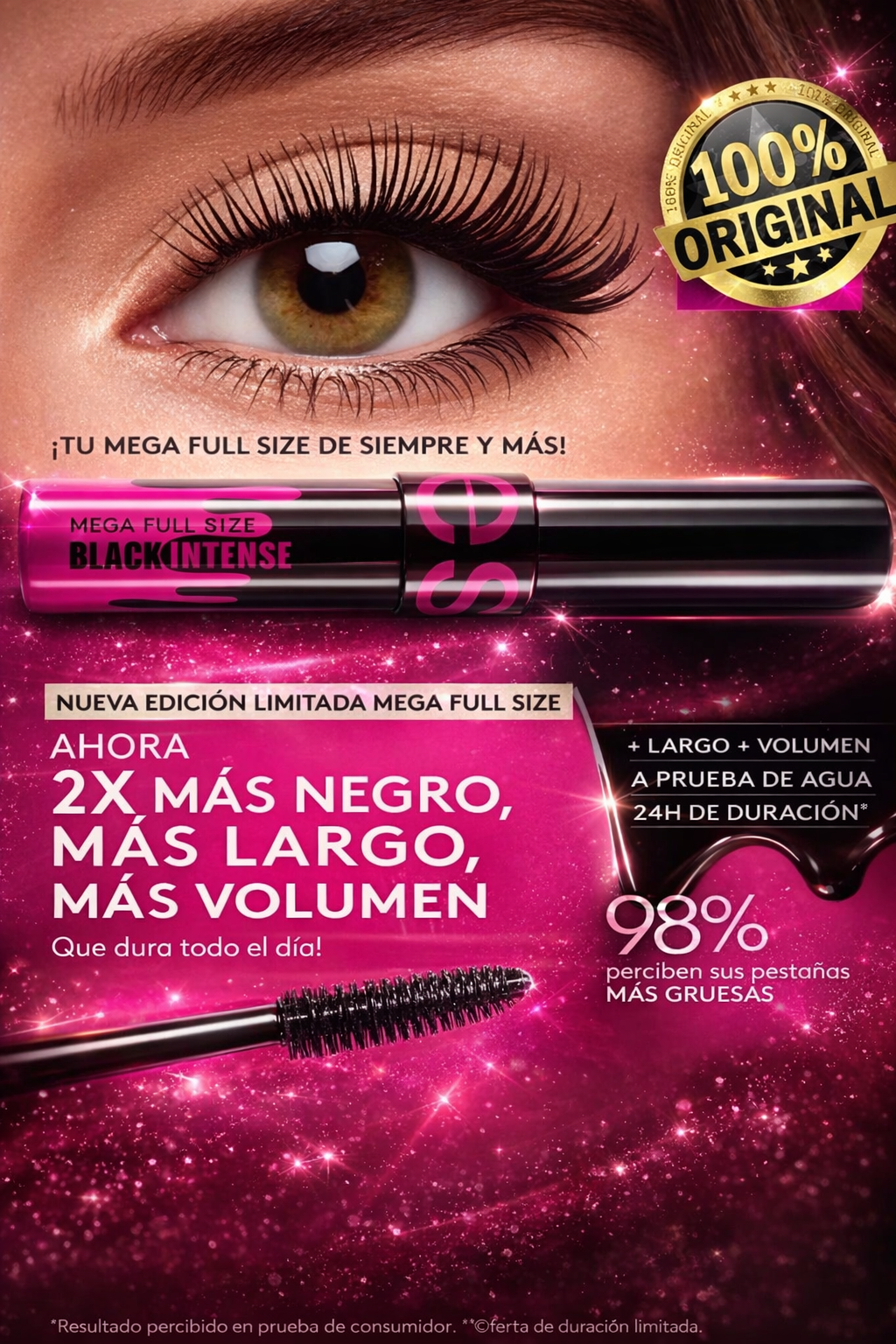 ÉSIKA - Máscara de Pestañas Mega Full Size Black Intense