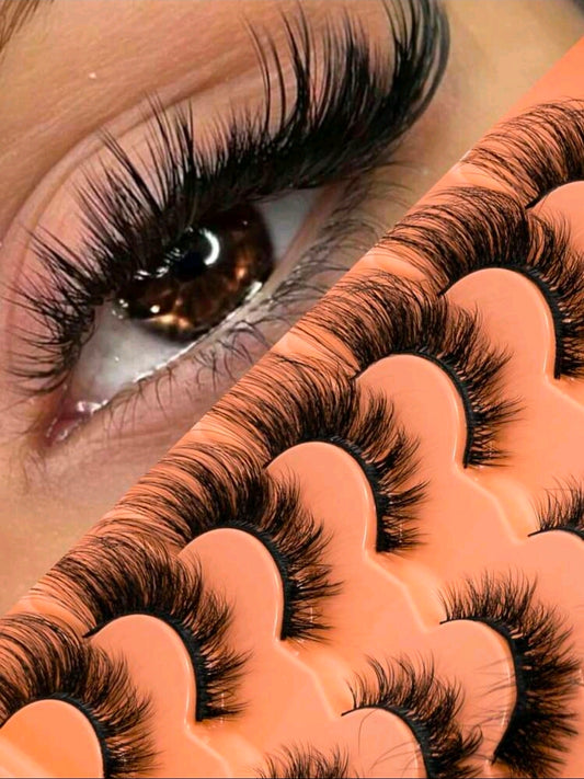 Set de 7 pares de pestañas diseño Wispy Cat Eye