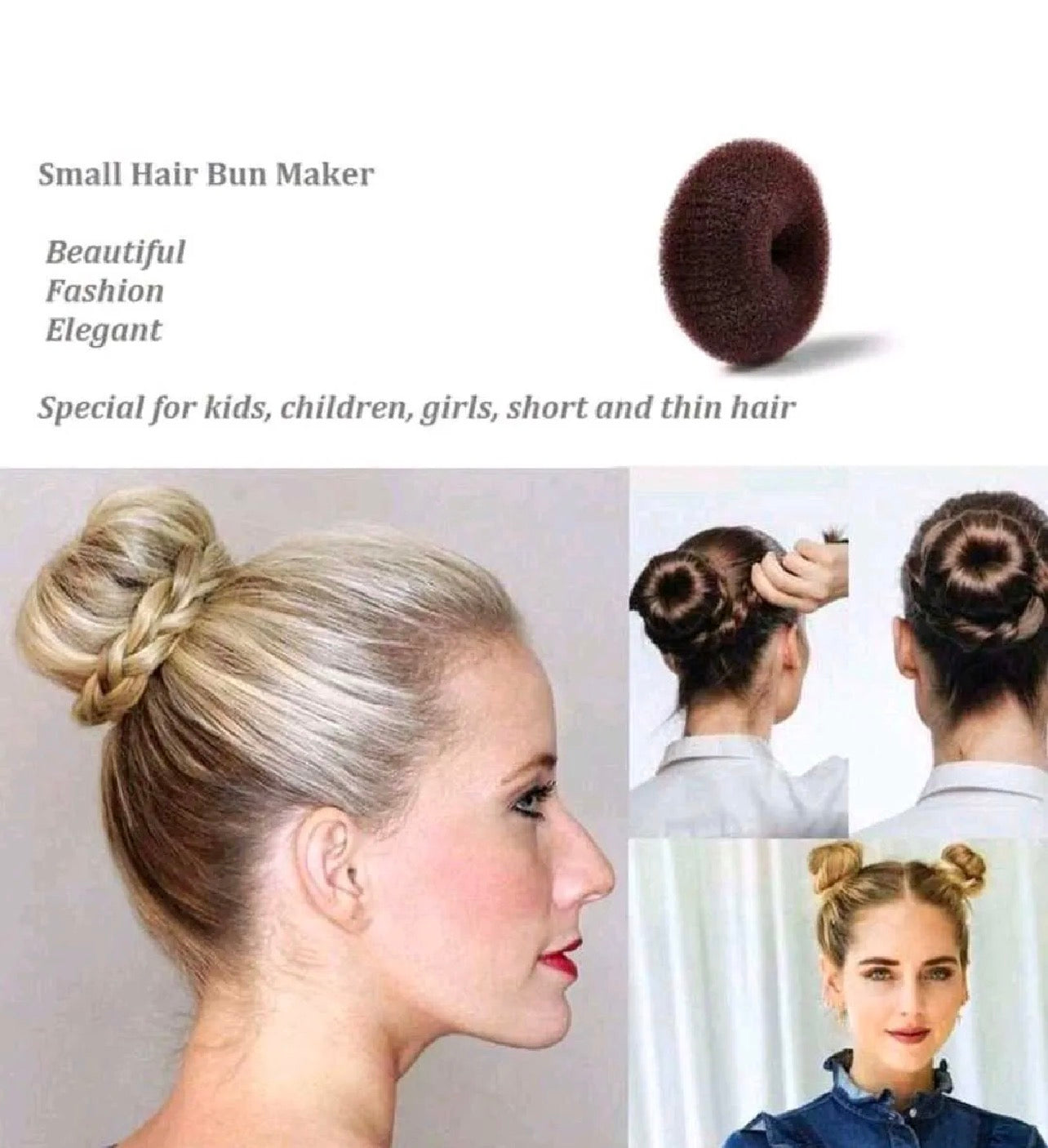 Set de 2 Donas de Esponja para Peinado - Small Hair Bun Maker
