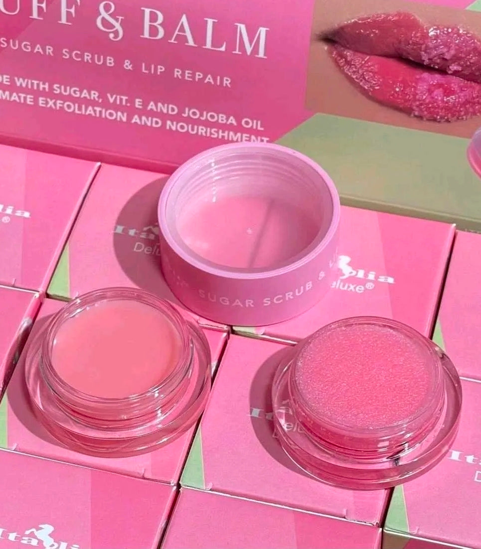 ITALIA DELUXE - Dúo de Bálsamo y Exfoliante Labial de Fresa
