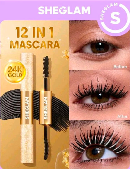 SHEGLAM - Máscara de Pestañas Doble que Ayuda al Crecimiento