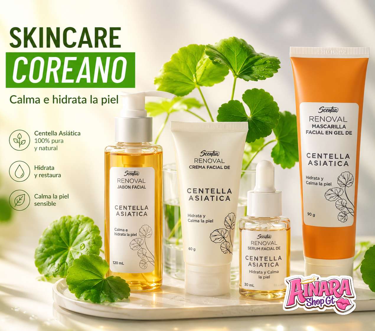 Kit completo de Skincare de Centella Asiática