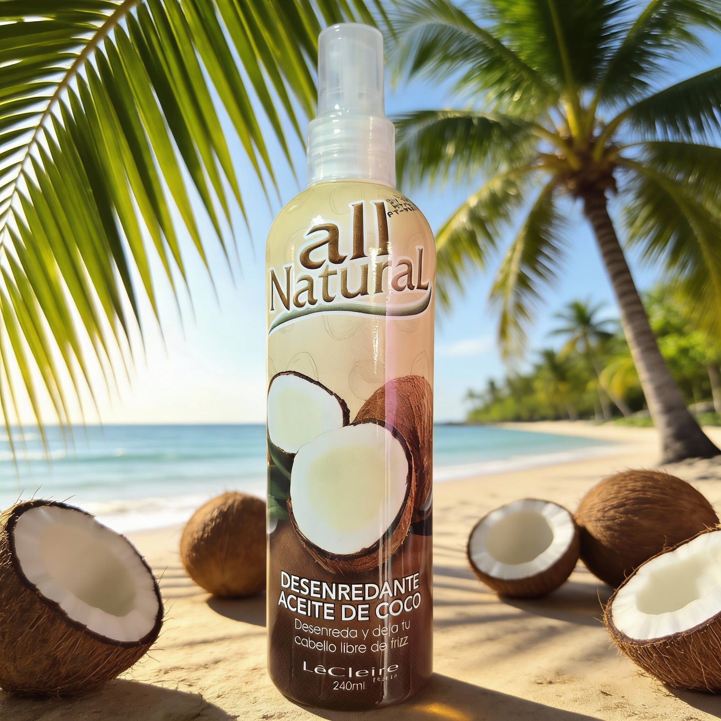Spray Desenredante de Aceite de Coco All Natural 240ml