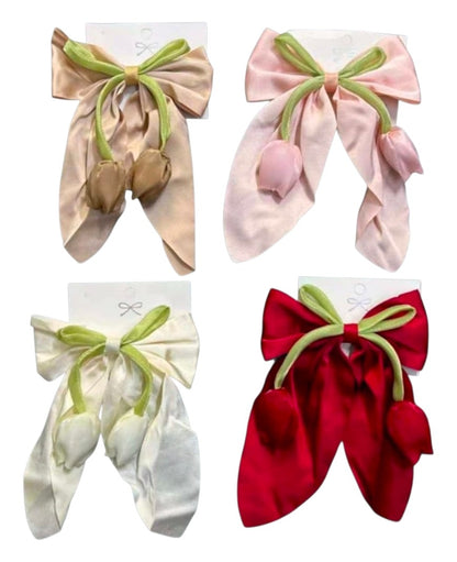 Moño con Tulipanes para el Cabello