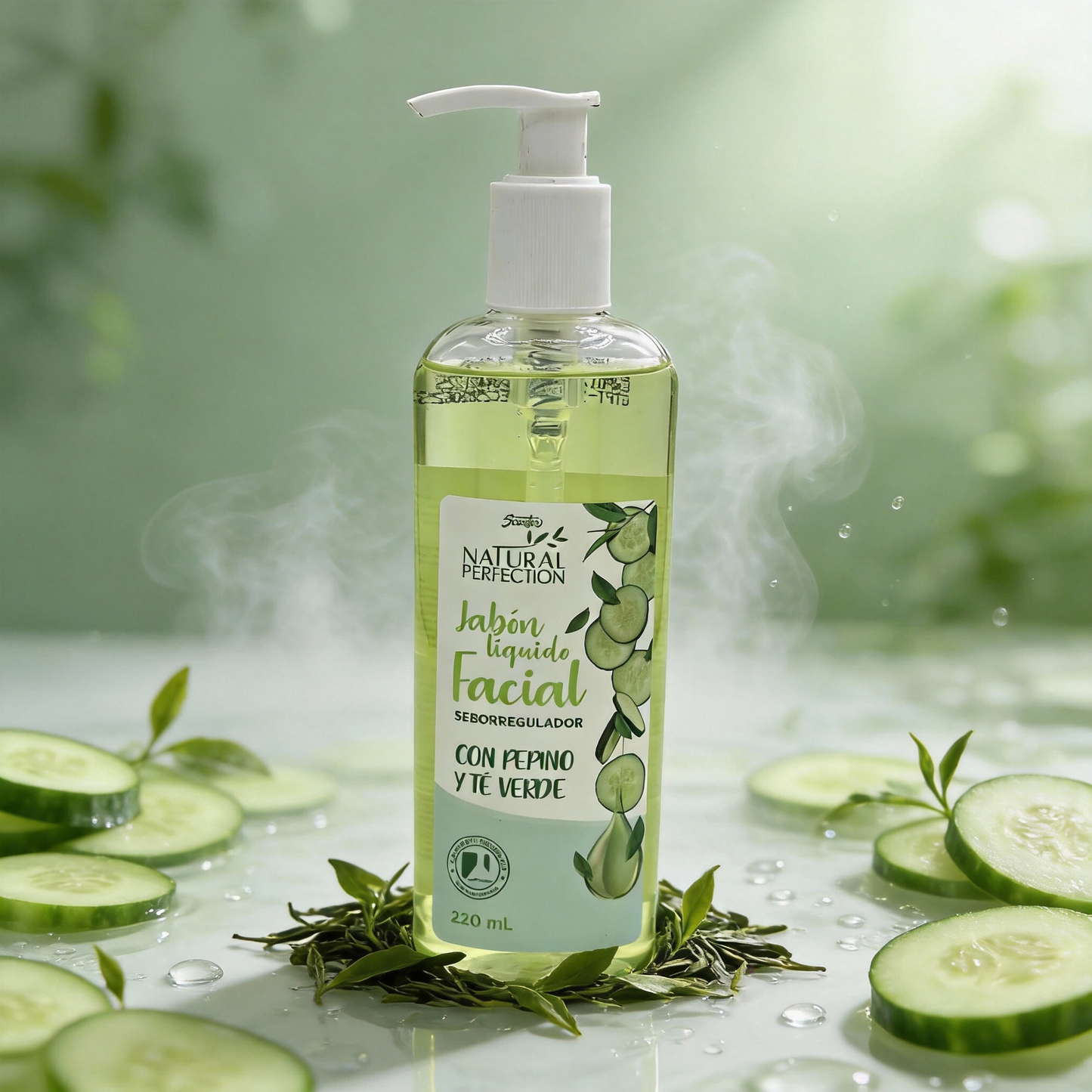 Jabón Líquido Facial con Pepino y Té Verde