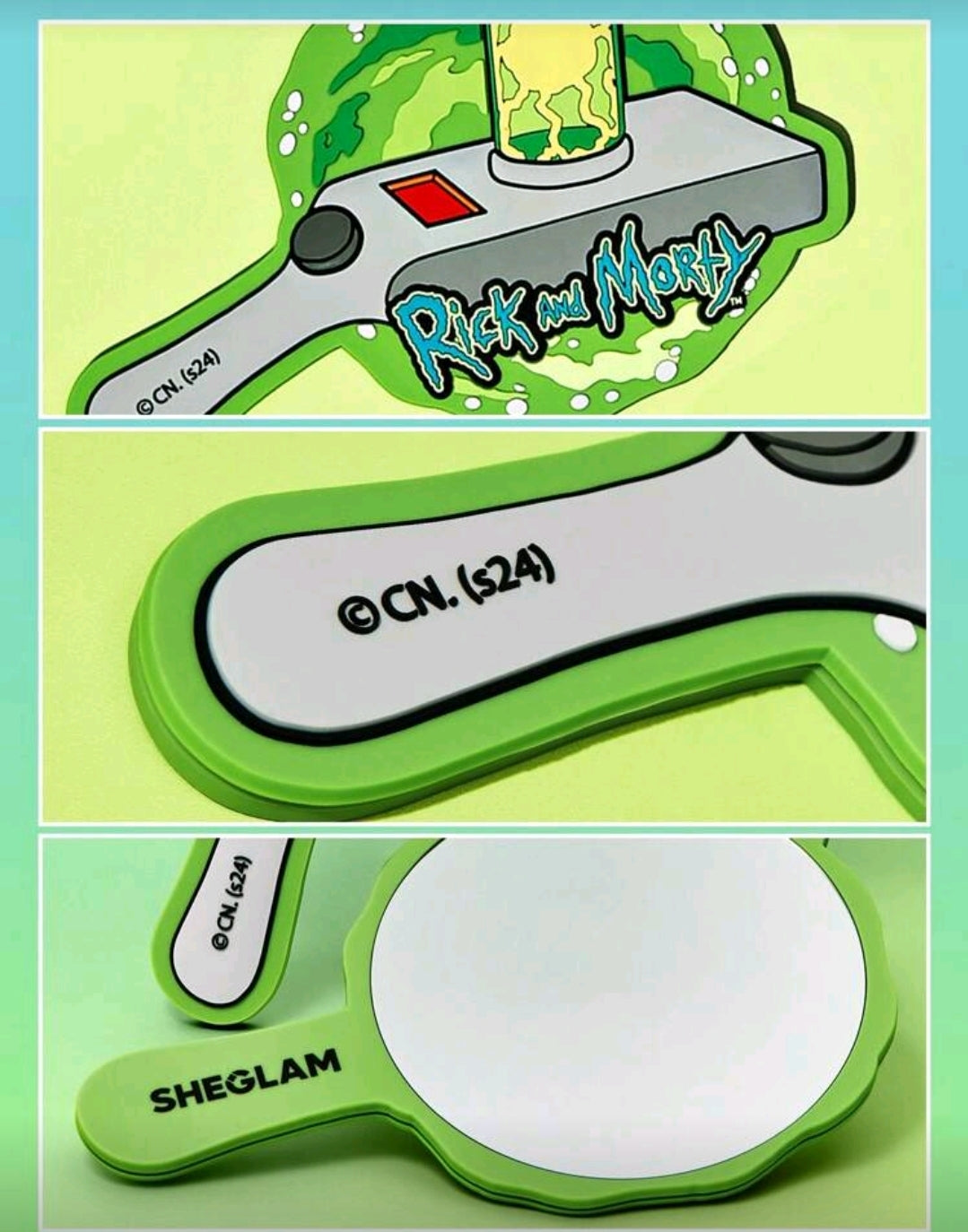 SHEGLAM - Espejo de Mano con Diseño de Rick y Morty