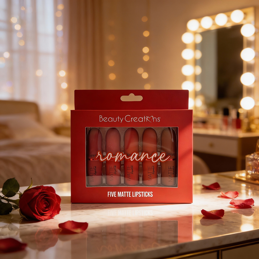 BEAUTY CREATIONS - Kit "Romance" de 5 Labiales Mate en Barra