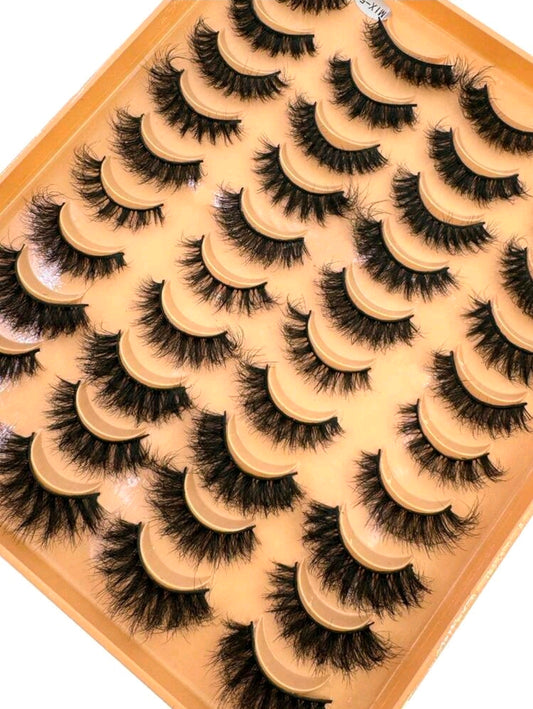 Set de 20 pares de pestañas voluminosas seminaturales
