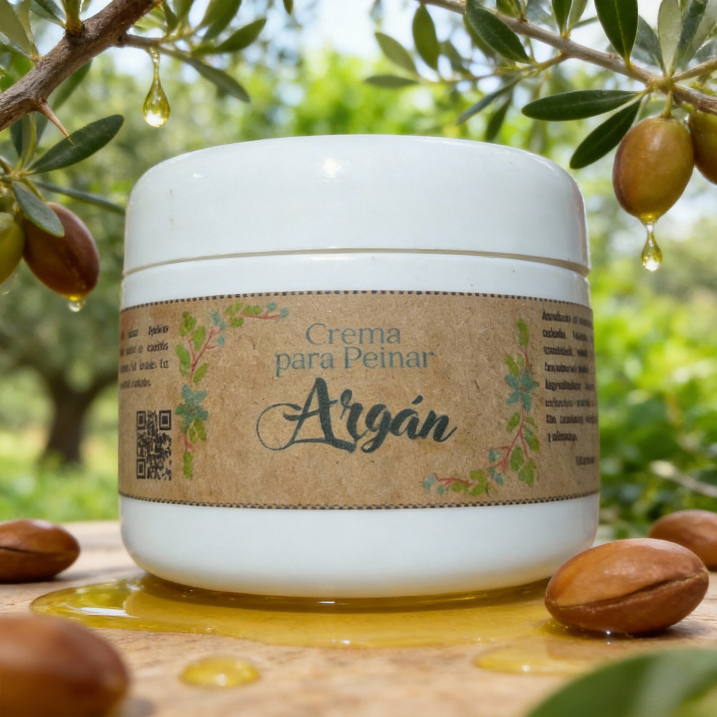 Crema Natural para Peinar con Aceite de Argán