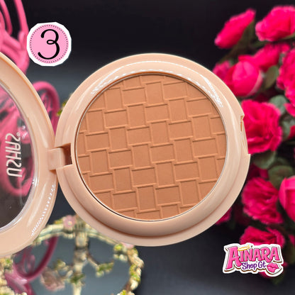 USHAS - Polvo Compacto Control de Aceite Facial para piel morena