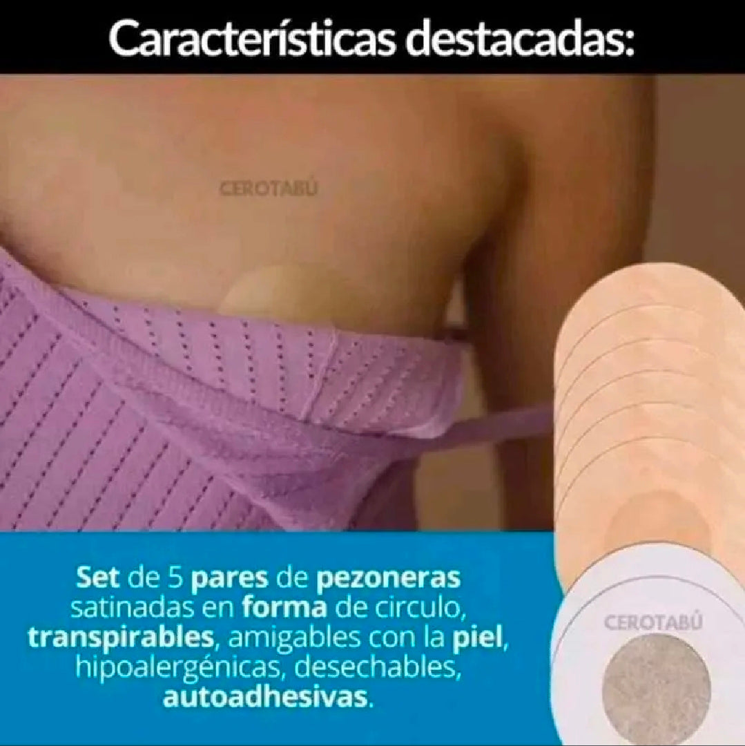 Set de 10 Pezoneras Redondas Autoadhesivas
