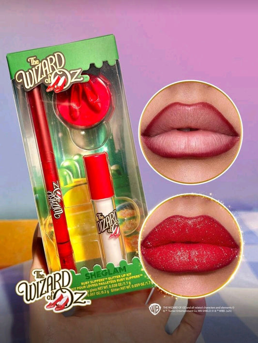 SHEGLAM - Kit para Labios Rojos Brillantes del Mago de Oz