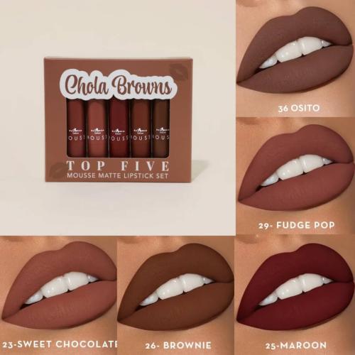 ITALIA DELUXE - Set de 5 labiales matte Diosa Browns