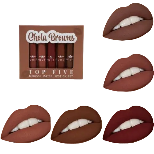 ITALIA DELUXE - Set de 5 labiales matte Diosa Browns